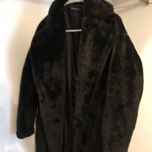 Black fluffy coat